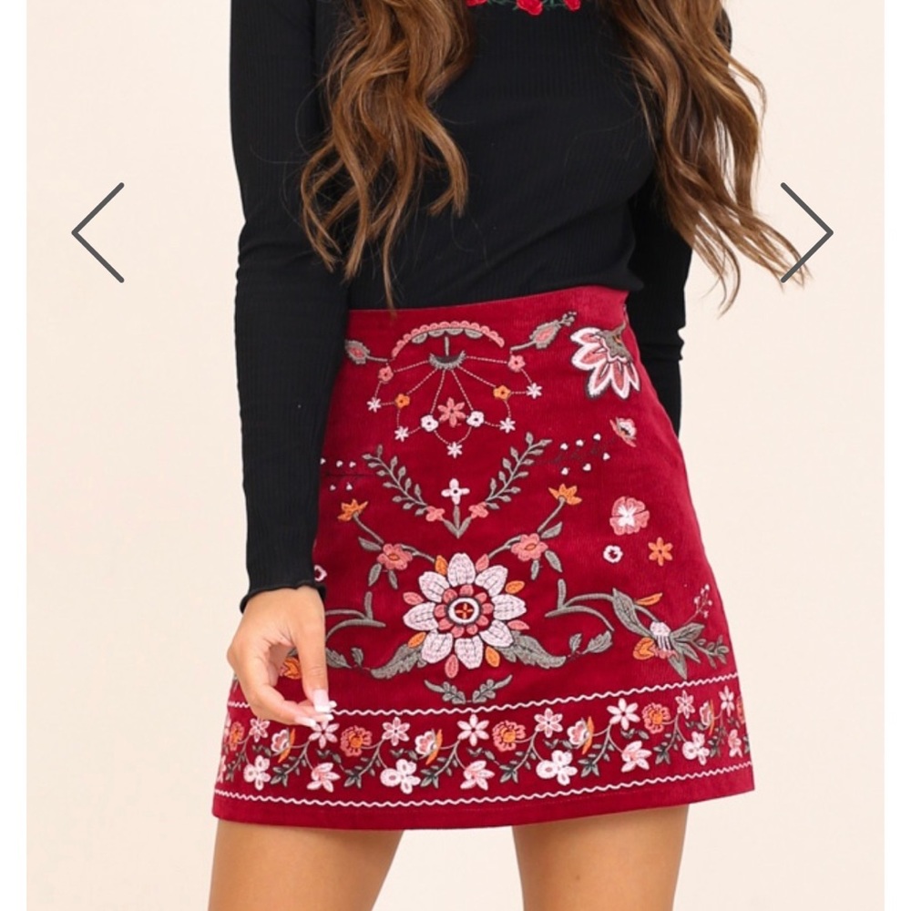 Showpo Embroidered Skirt